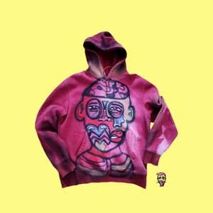 The Art Exhibit Graphic Logo Hoodie in Red and Pink